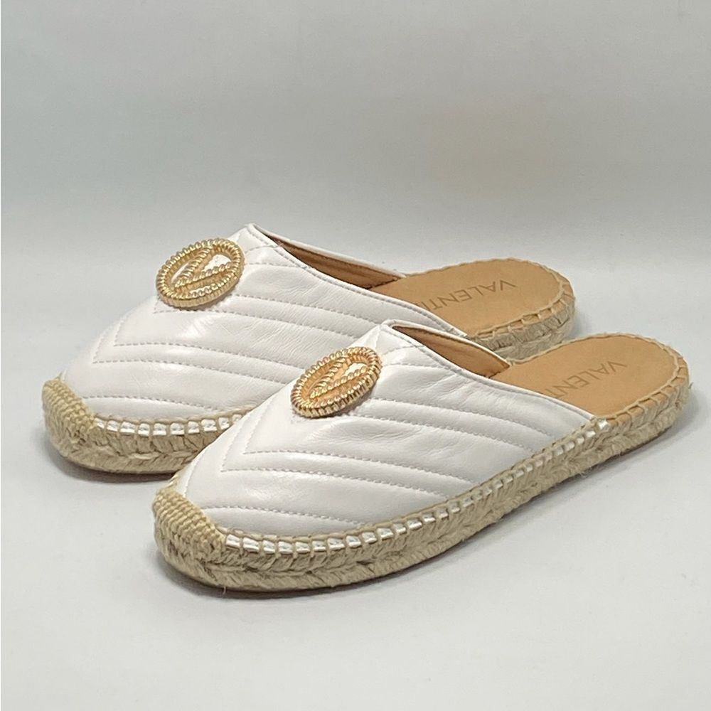 Mario Valentino Leather Espadrille Mules size 36